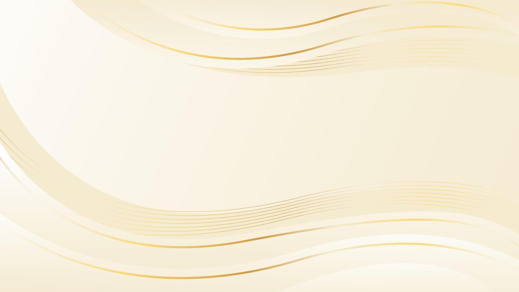Elegant beige luxury wave background. Creative wallpaper with gold lines vector