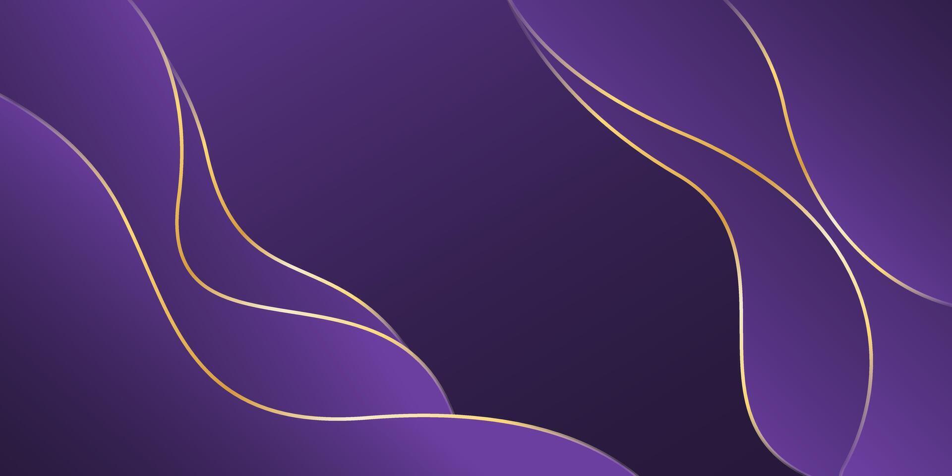 Abstract Purple and gold wave background. Elegant abstract luxury wallpaper vector