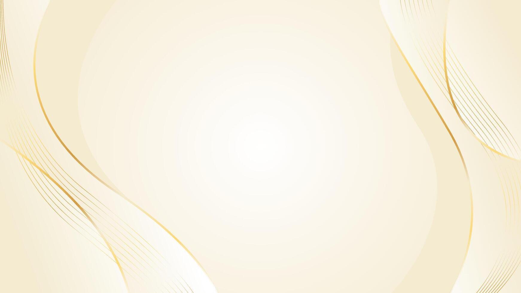 Abstract elegant beige luxury wave background with gold lines vector