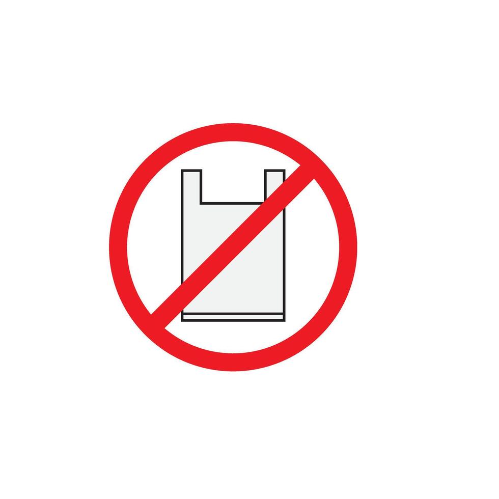 No plastic bag sign illustration vector