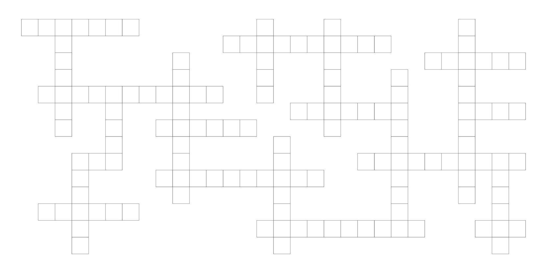 Crossword background template with blank word grid. Isolated flat design for crossword game concept. vector