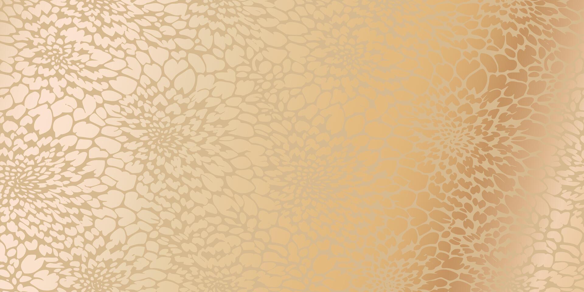 Digital artwork is an intricate floral pattern in an abstract style, organic shapes in warm tones of gold, beige, cream and light brown. Design for Cover, Banner, Invitation, Package, Beauty Products. vector