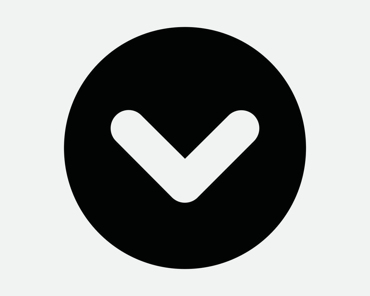 Down Round Arrow Icon vector