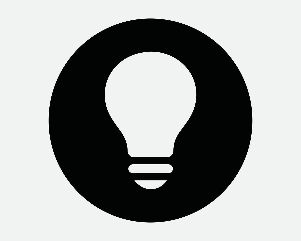 Round Light Bulb Circle Lightbulb Lamp Electric Power Creative Idea Inspiration Innovation Creativity Icon Sign Shape Line Outline Black White vector