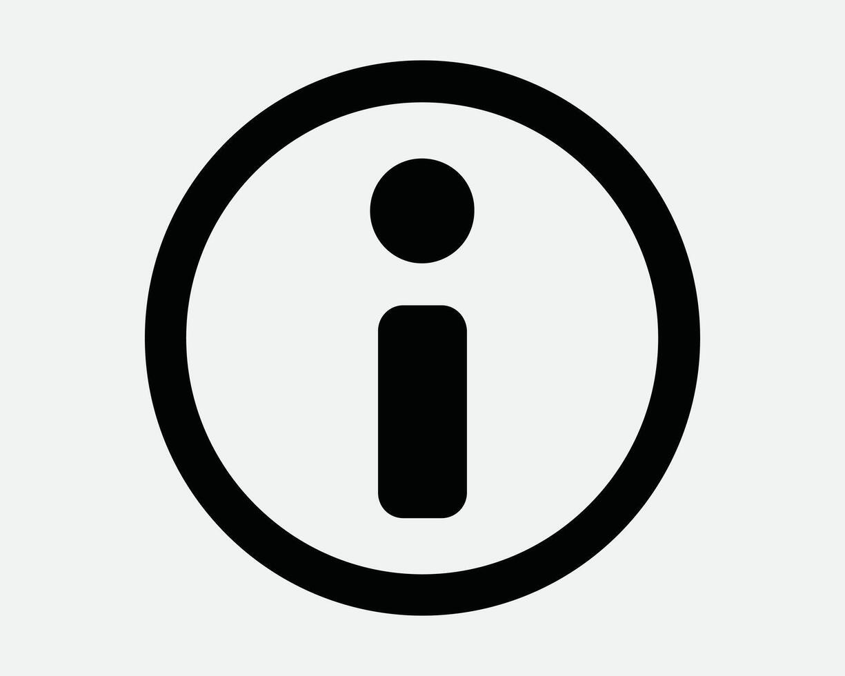 Round Info Circle Information Counter Helpdesk Help Desk Service Search FAQ Question Queries Informative Sign Icon Shape Line Outline Black White vector
