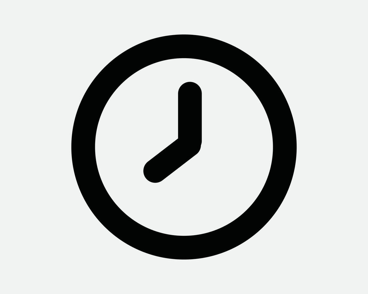 Clock Time Timer Stopwatch Timing Wallclock Analog Circle Dial Deadline Event Appointment Countdown Counter Sign Icon Shape Outline Black White vector