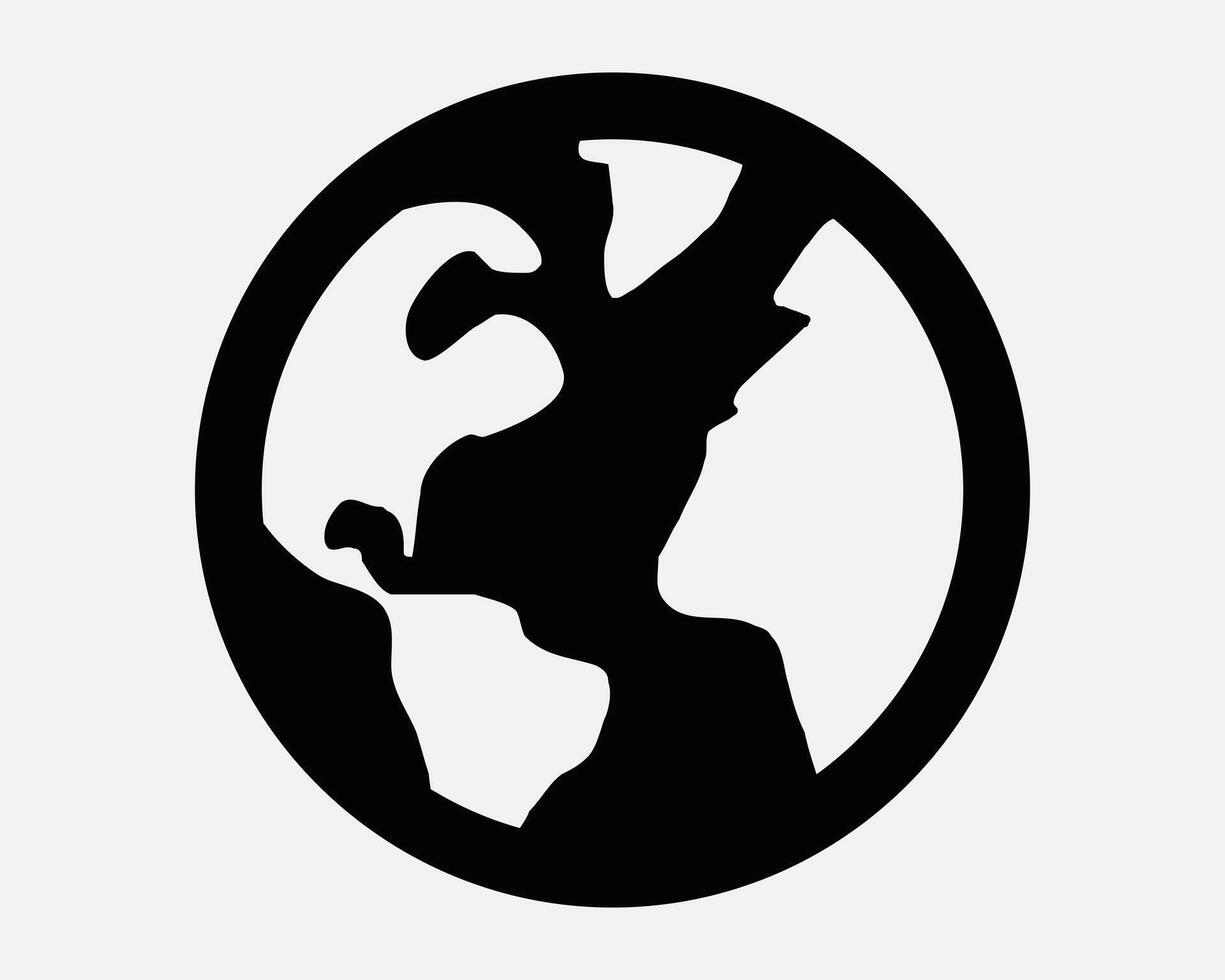 Globe Earth World Global Planet Sphere Round Worldwide Ball Landmass Round Continent Ocean Planetary SVG Sign Icon Shape Outline Black White vector