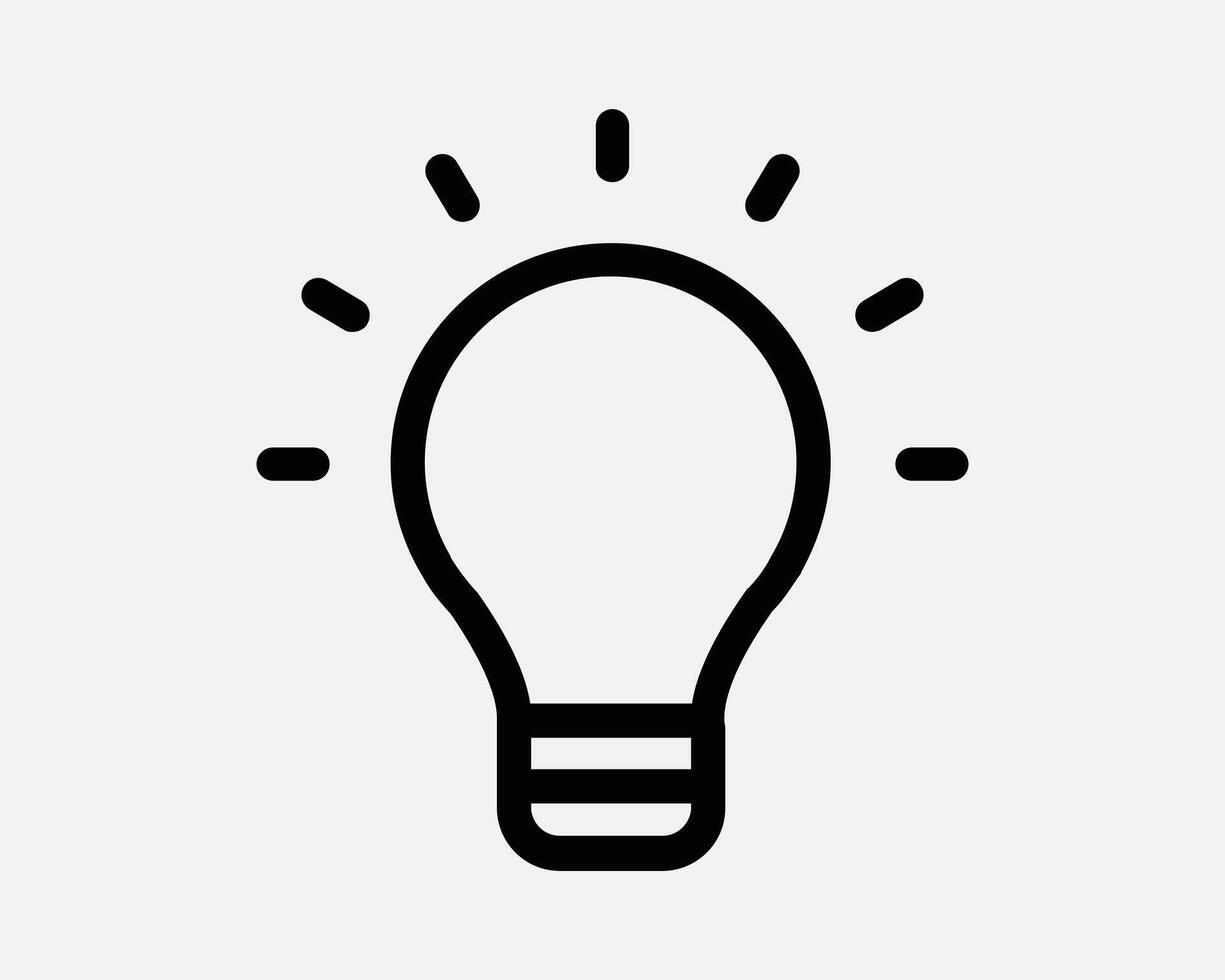 Light Lightbulb Bulb Idea Shine Bright Electric LED Round Energy Photon Creativity Creative Innovate Sign Icon Shape Line Outline Black White vector