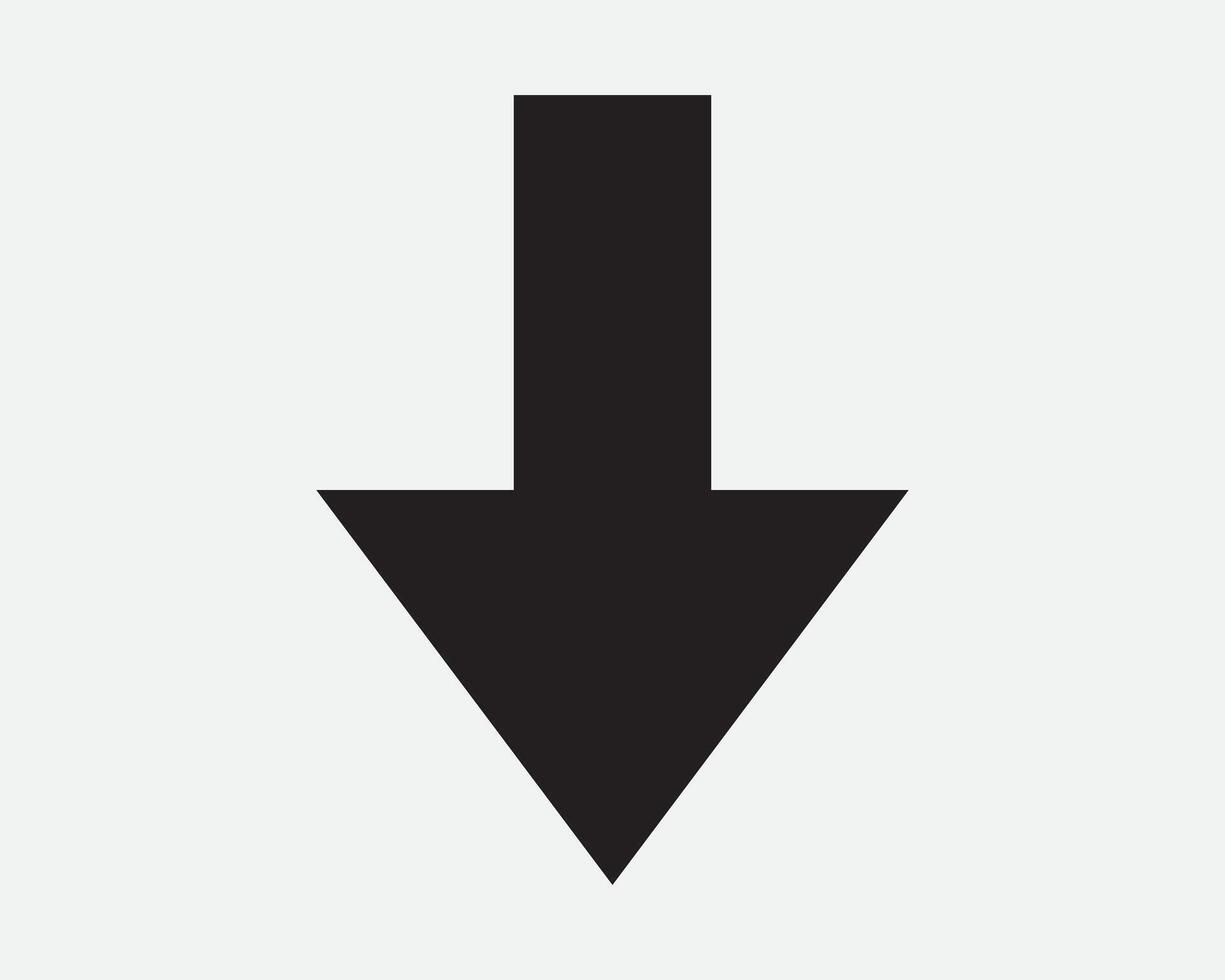 Down Arrow Pointer Pointing Point Under Beneath Underneath Download Below Descend Regress Backout Back SVG Sign Icon Shape Outline Black White vector