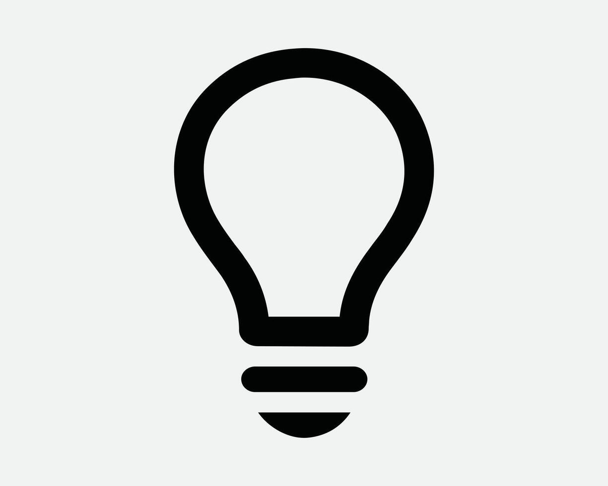 Bulb Lightbulb Innovation Idea Creation Invention Inspire Bright Shine Lamp Power Electricity Energy Icon Sign Shape Line Outline Black White vector