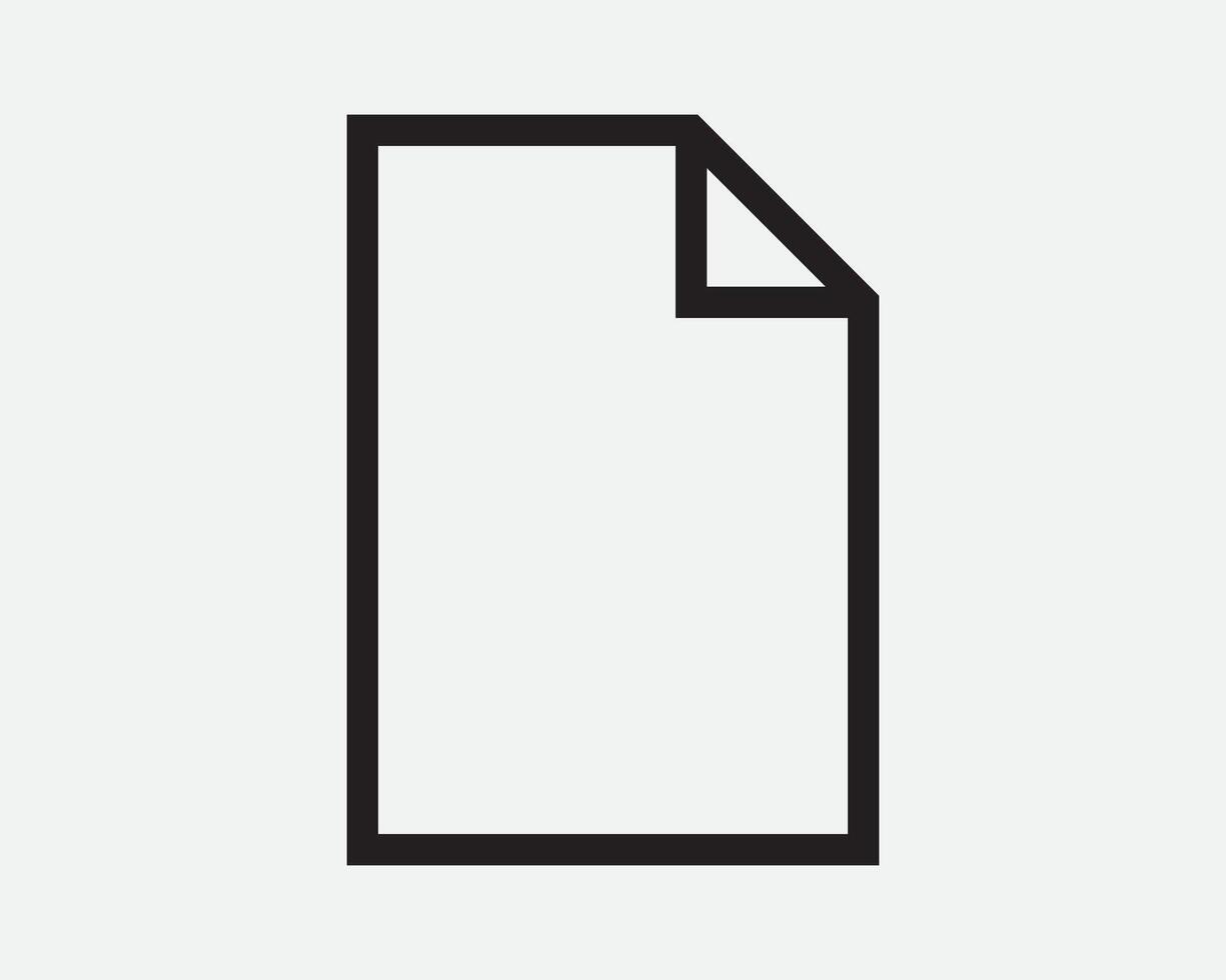 File Folder Paper Sheet Note Contract Archive Document Doc Save Fold Folded Empty Blank Template Office App Sign Icon Shape Outline Black White vector