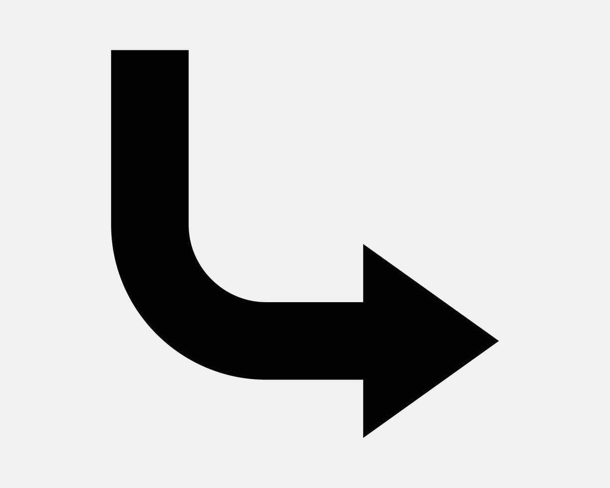 Down Right Under Below Turn Reverse Backout Back Next Previous Path Route Direction Arrow Point Pointer SVG Sign Icon Shape Outline Black White vector