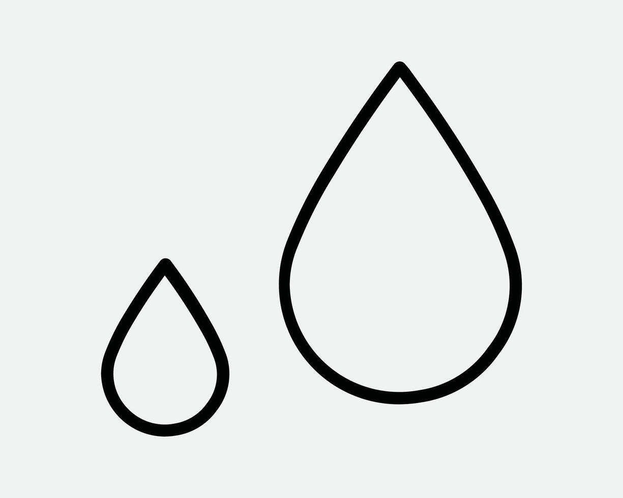 Water Droplet Dew Rain Teardrop Tear Two Falling Line Oil Liquid Moist Moisture Condensation Drip Blood Sign Icon Shape Outline Black White vector