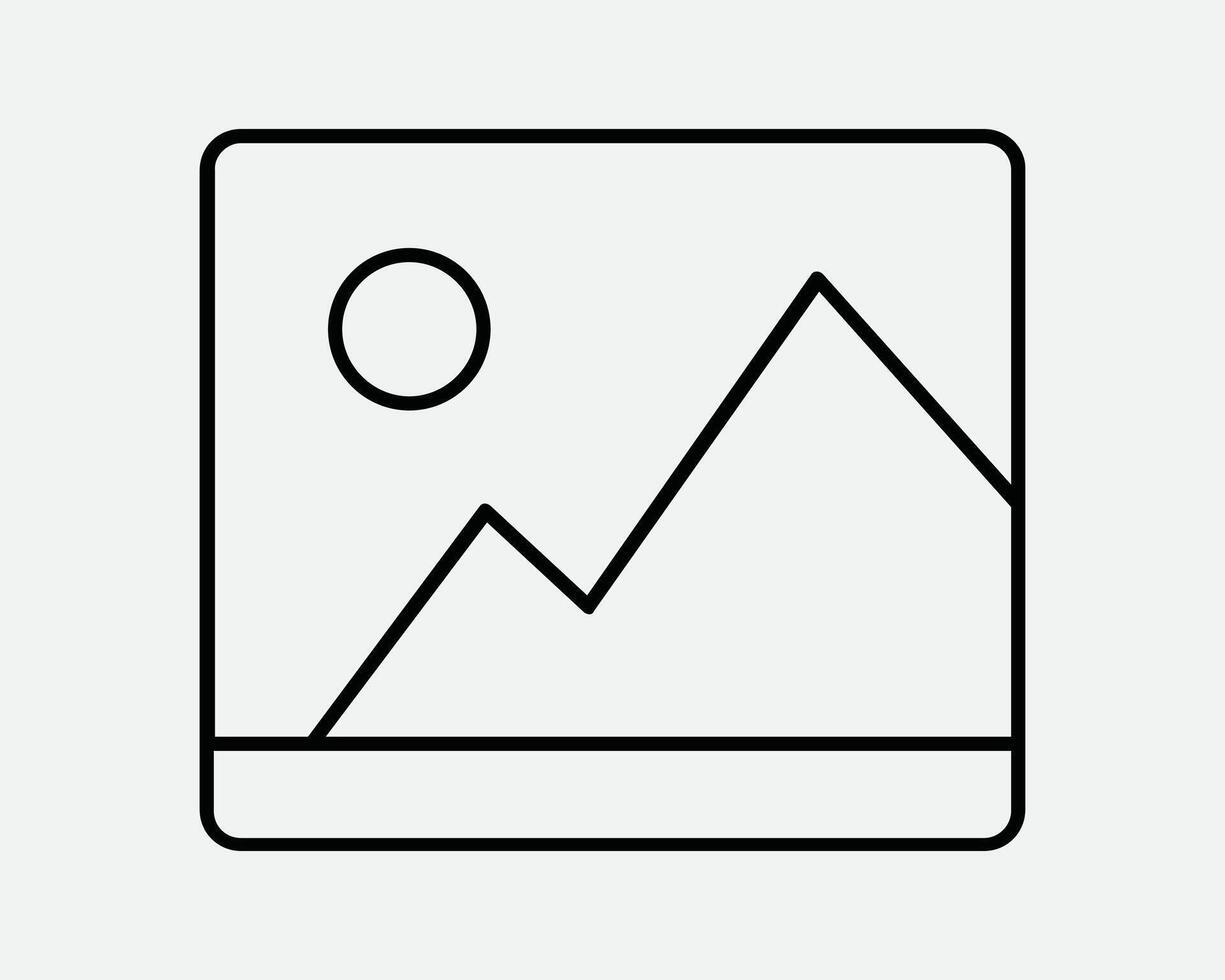 Image Gallery Photo Photocard Album Postcard Pic Picture Landscape Mountain Sun Nature Film Paper Square Sign Icon Shape Line Outline Black White vector