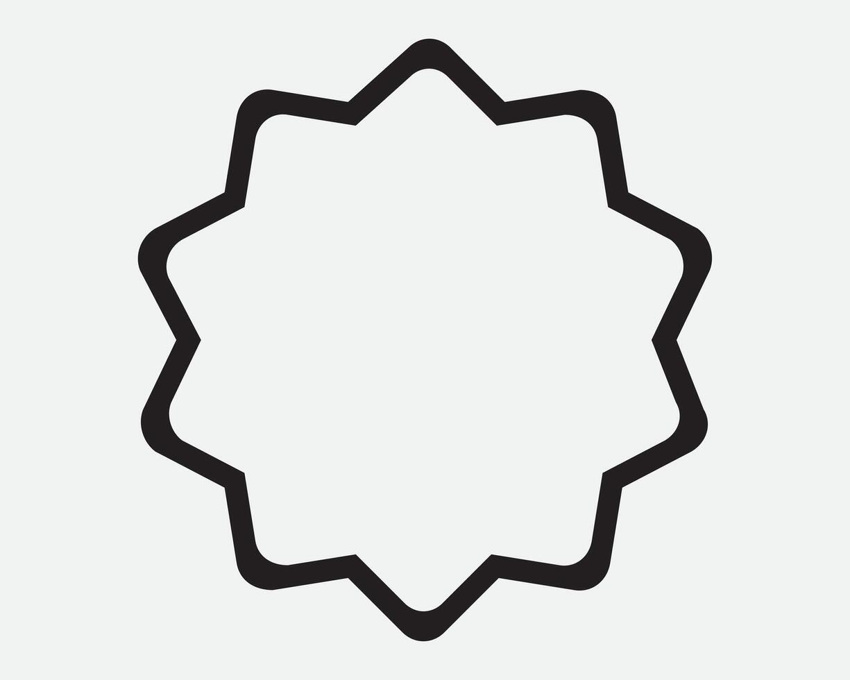 Star Tag Button Seal Sticker Label Line Starburst Explosion Price Marketing Sign Sale Award Blank Empty Frame Icon SVG Shape Outline Black White vector