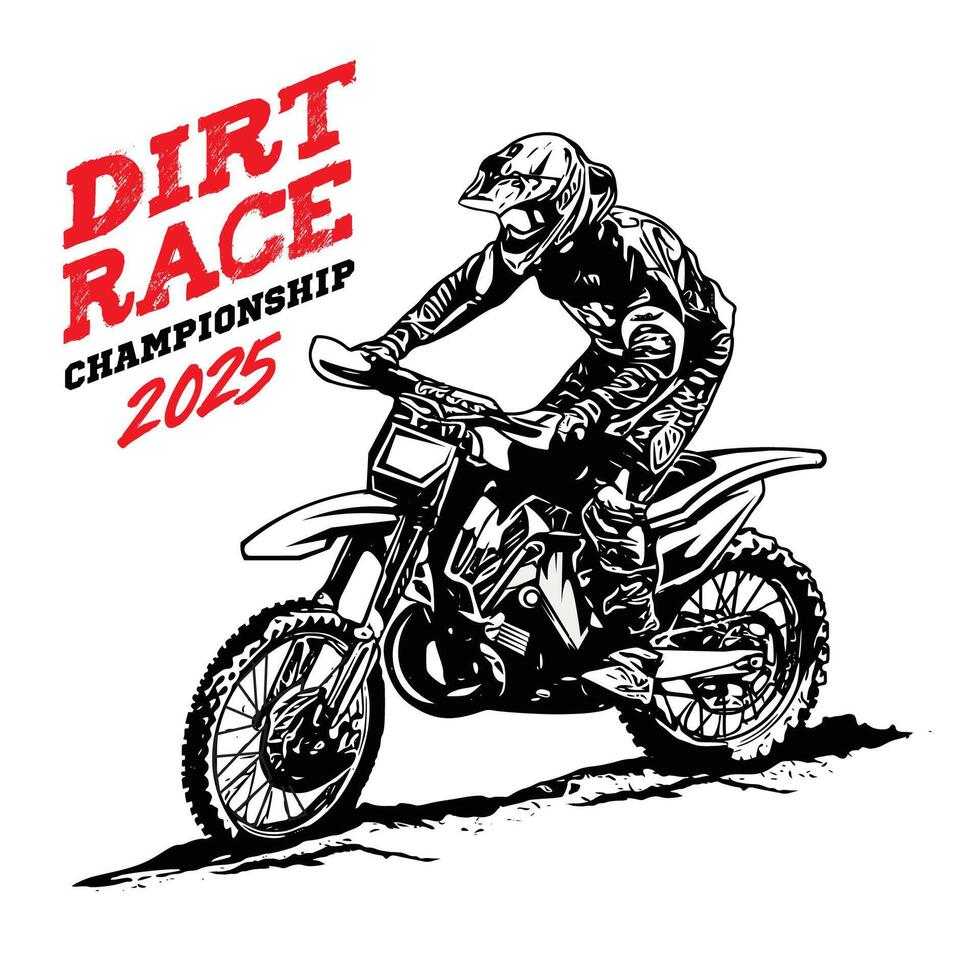 Motocross racing illustration vintage style good for t shirt design vector