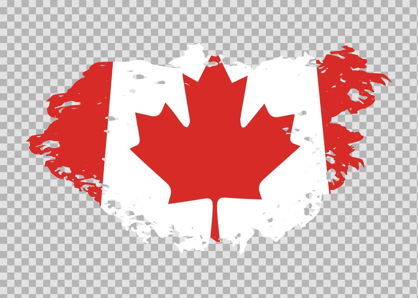 Stroke brush textured flag of Canada on isolated background vector