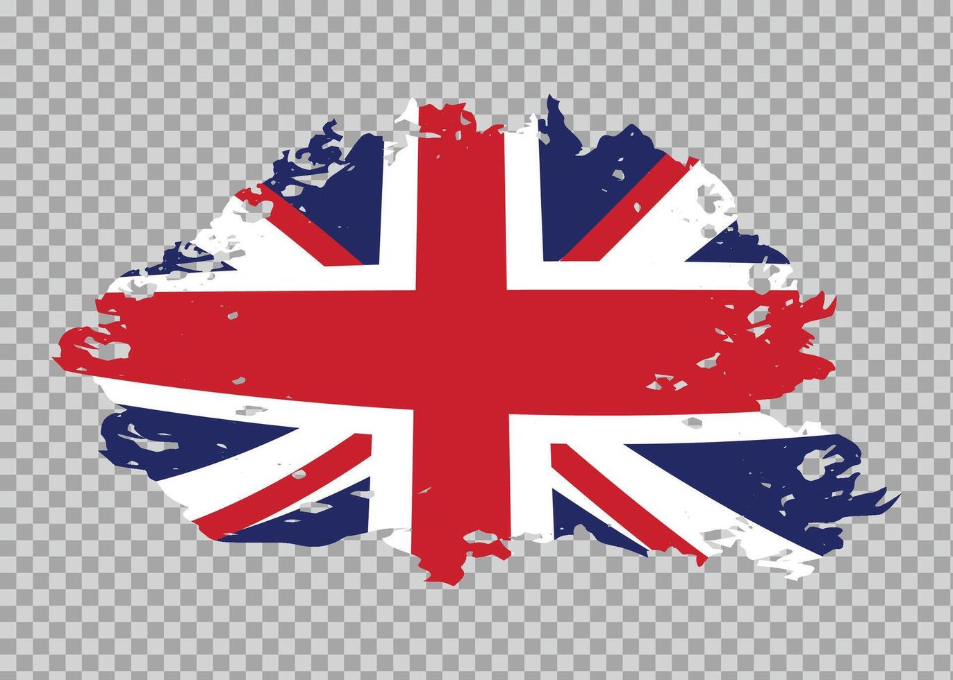 Stroke brush textured flag of United Kingdom on isolated background vector