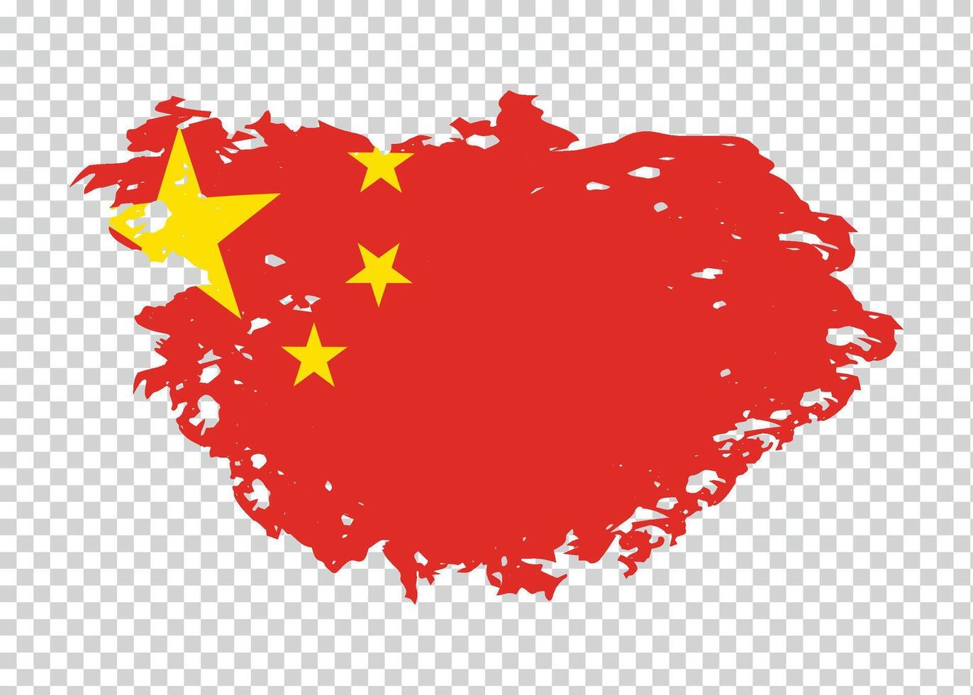 Stroke brush textured flag of China on isolated background vector