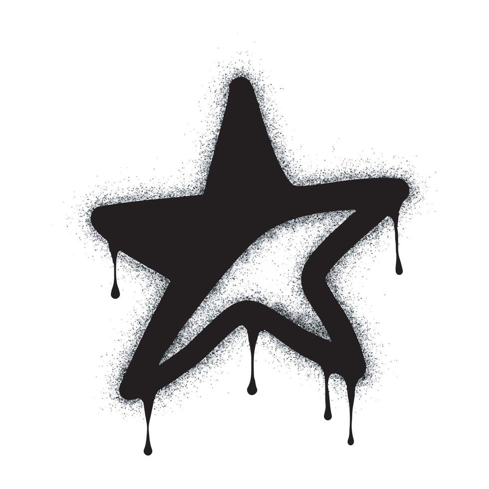 Spray Painted Graffiti star icon isolated on white background. vector