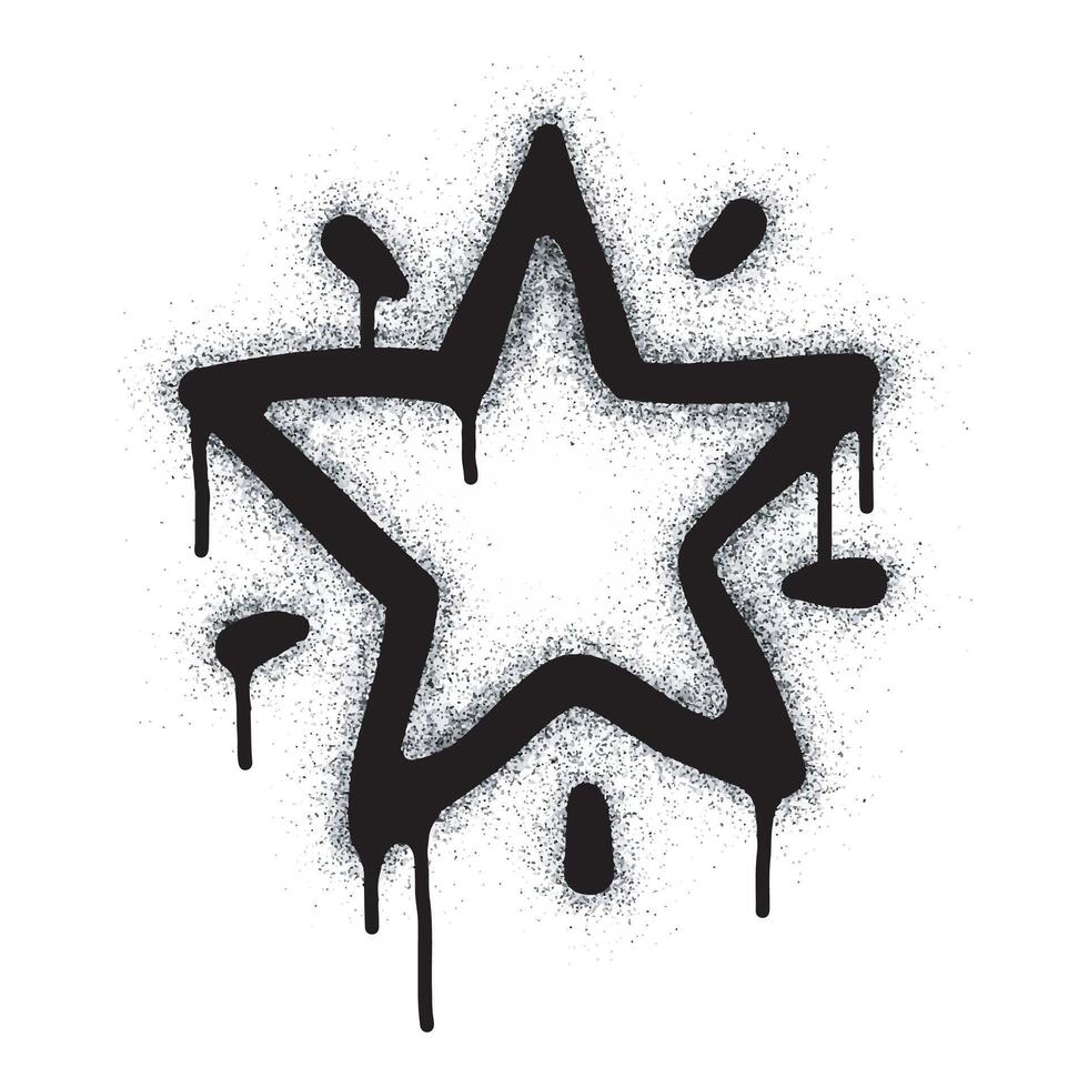 Spray Painted Graffiti star icon isolated on white background vector