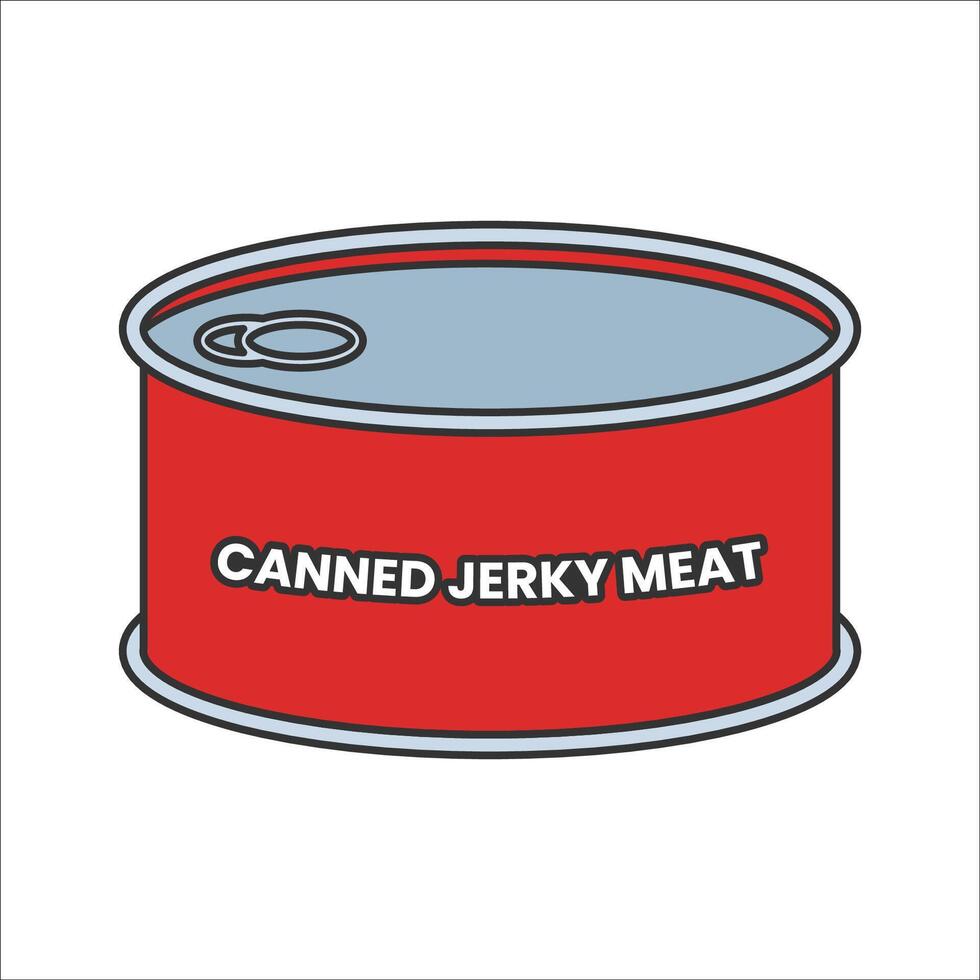 Canned Jerky Meat Icon Illustration vector