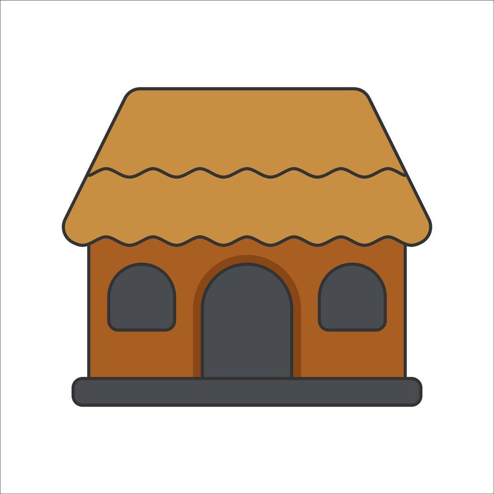 Illustration of a Cottage with Thatched Roof vector