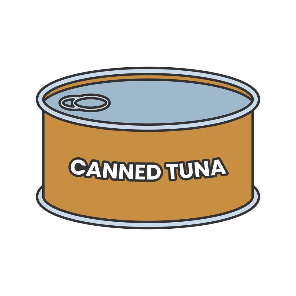 Canned Tuna Icon Illustration flat design vector