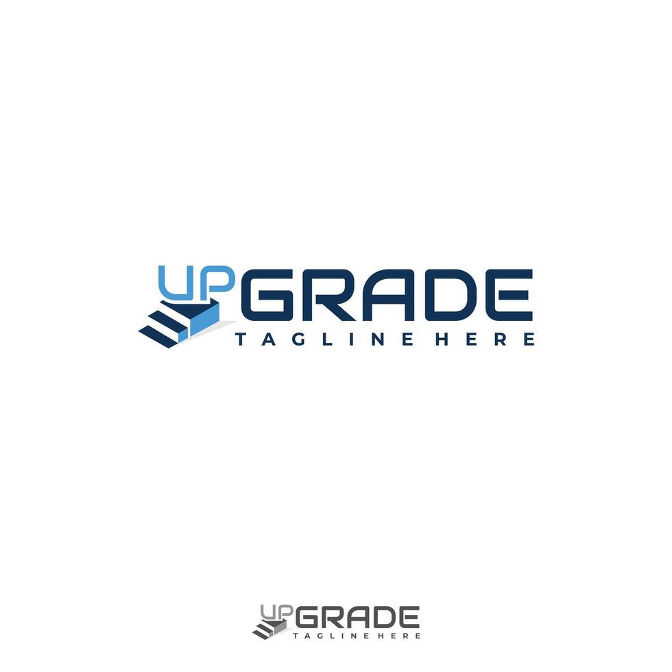 Letter Upgrade logo simple modern concept with ladder vector