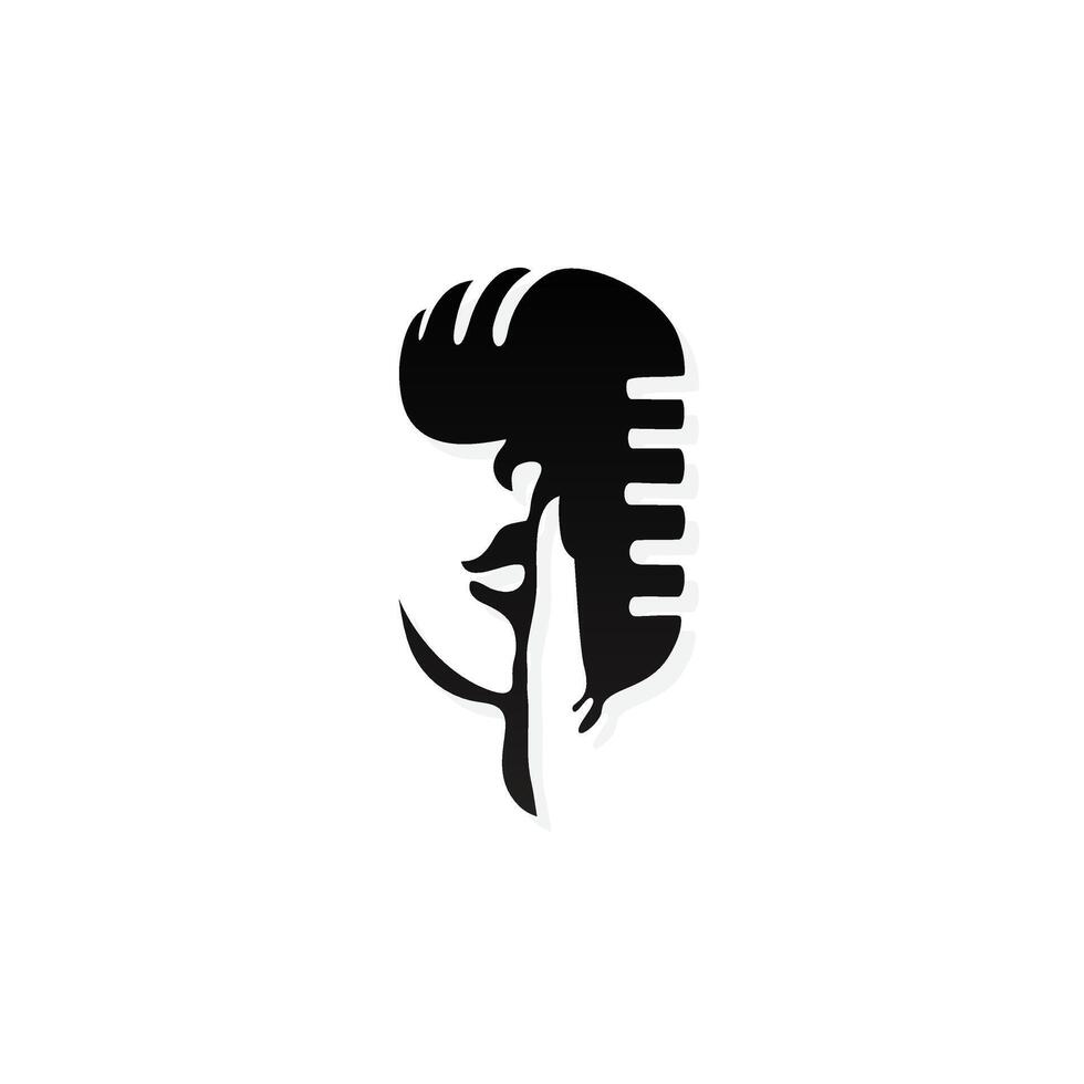 Silhouette Microphone Silent template design vector
