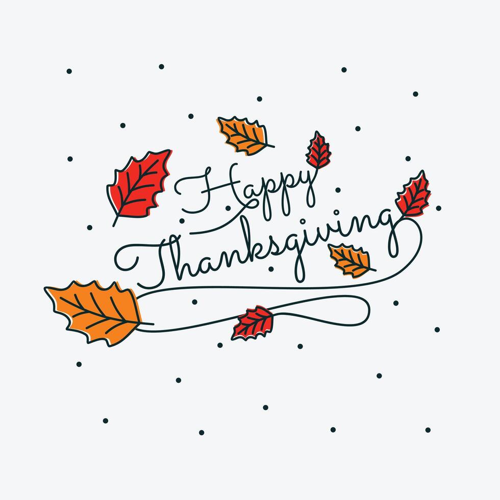 Typography letter Happy Thanksgiving Day for element design background vector
