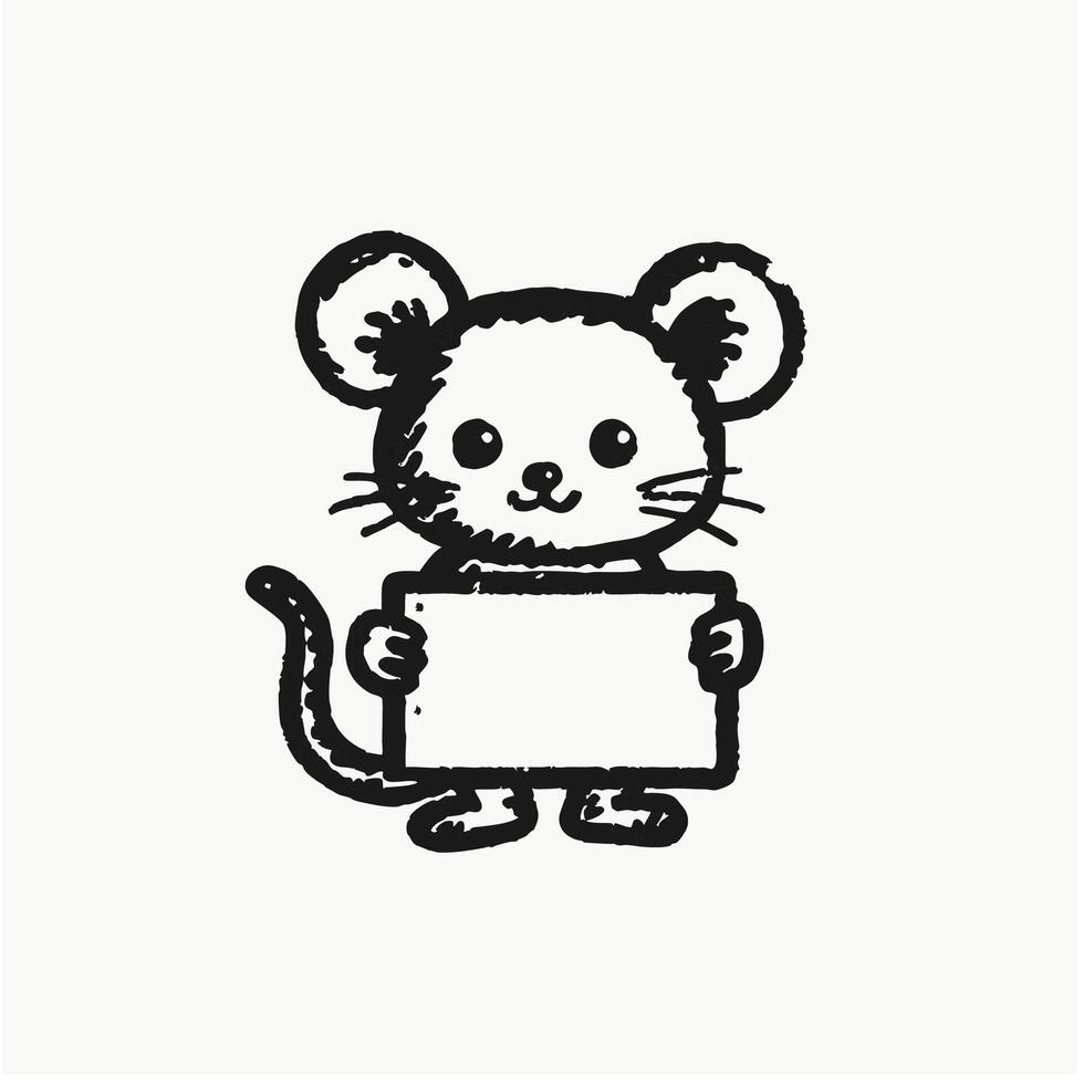 Mouse Animal Head Square Frame Background vector