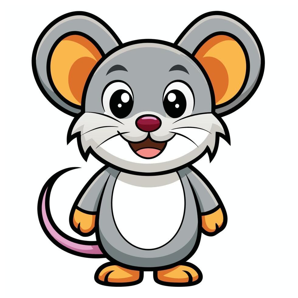 Cute mouse with a blank signboard vector