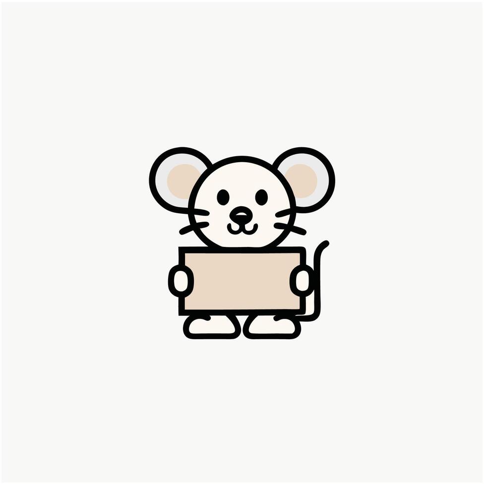 Mouse Animal Head Square Frame Background vector