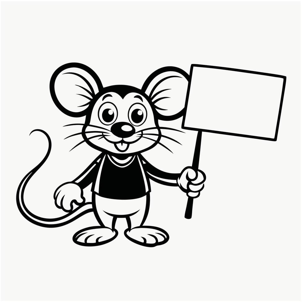 Mouse Animal Head Square Frame Background vector