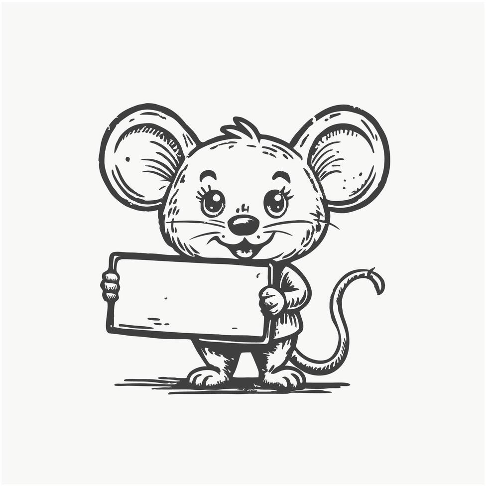 Mouse Animal Head Square Frame Background vector