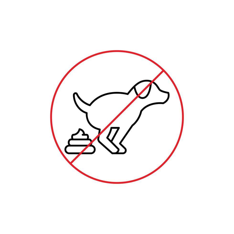 no dog poop icon sign vector