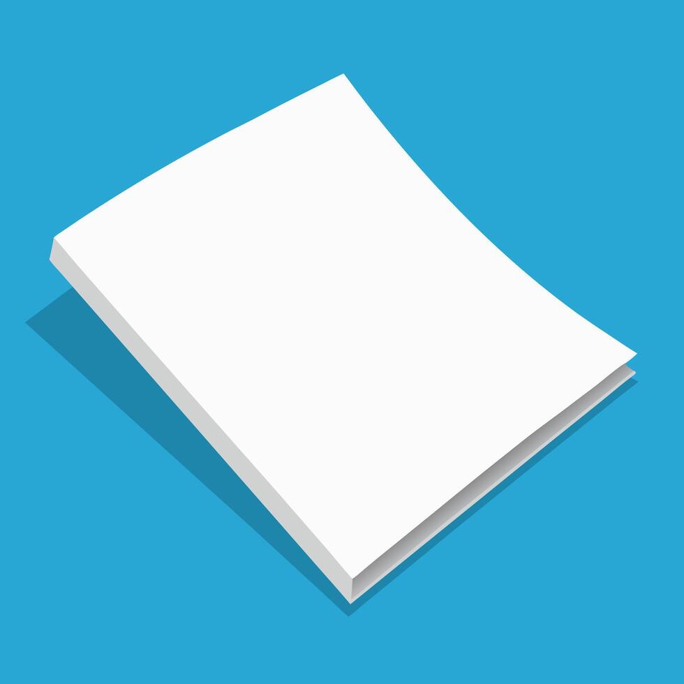 Blank White Book on Blue Background Mockup vector