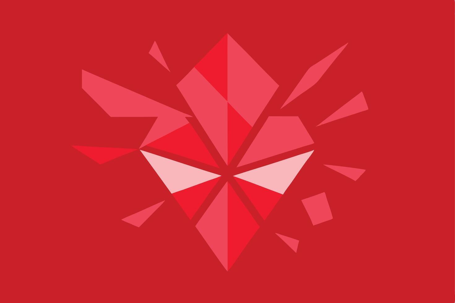 Abstract Red Geometric Shape Shattered Design vector