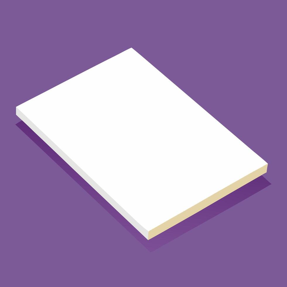Blank Book Cover Design Mockup Purple Background vector