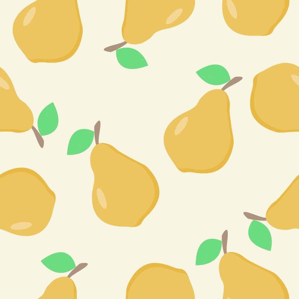 Pear seamless pattern. Fruit illustration for fabric print, web banner, stickers, product design. vector