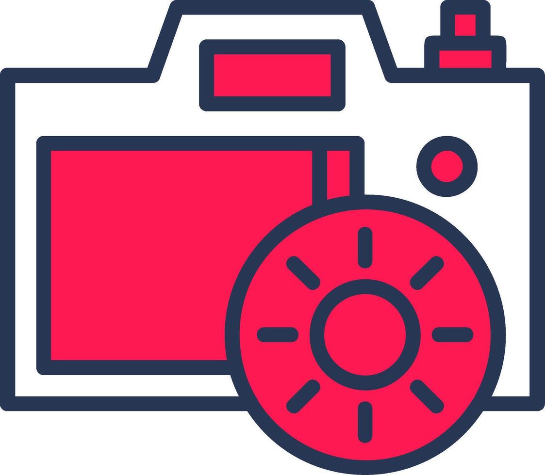 Camera Brightness Line Half Filled vector