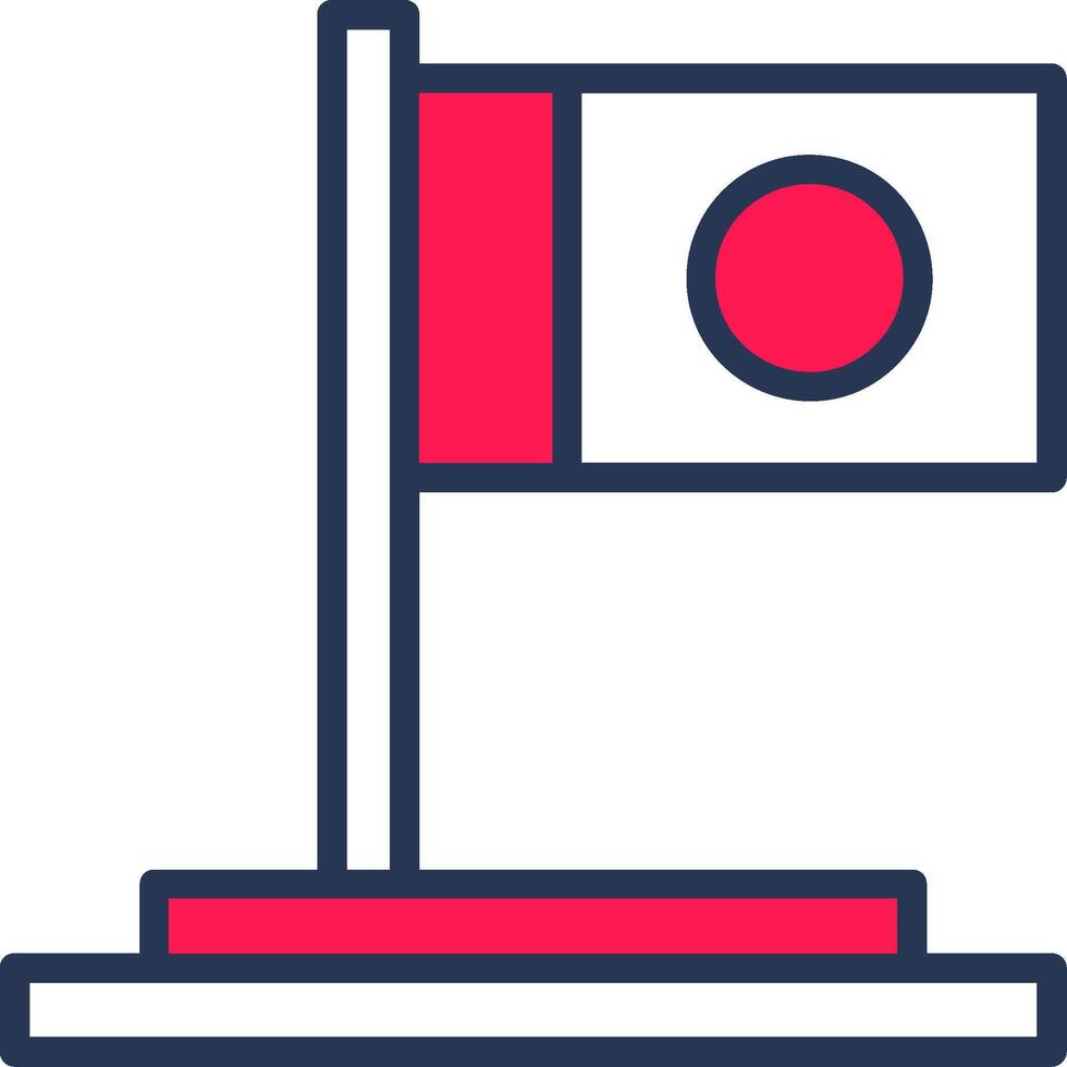 Flag Line Half Filled vector