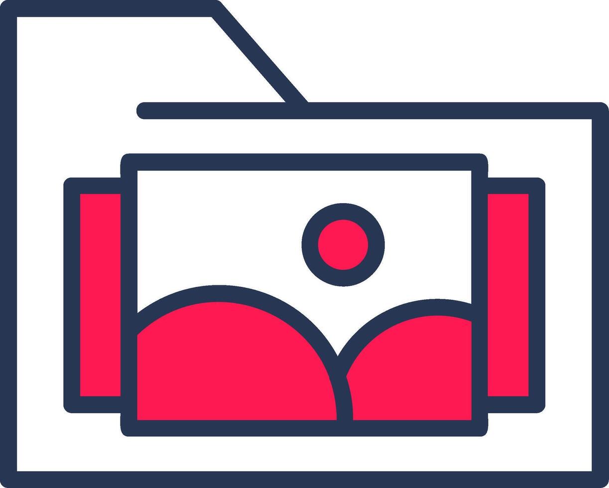 Images Folder Line Half Filled vector