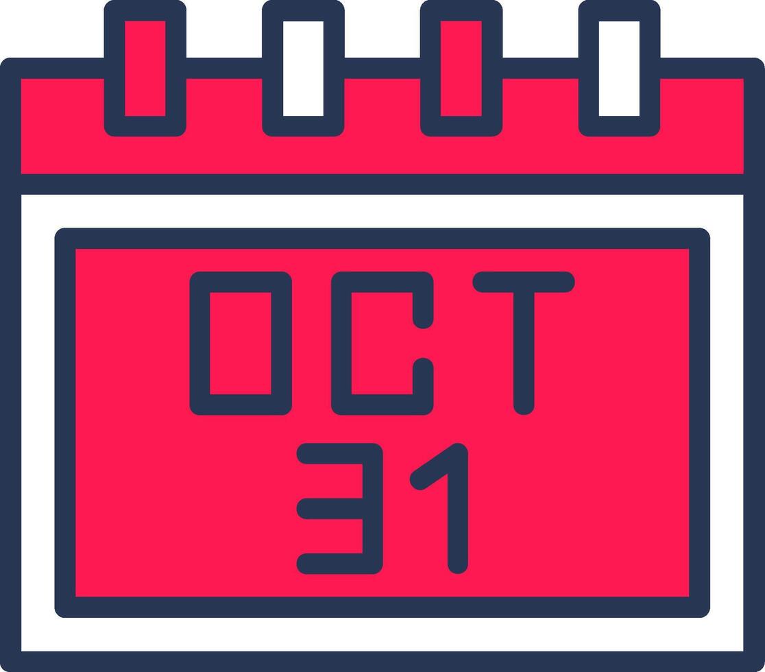 October 31st Line Half Filled vector