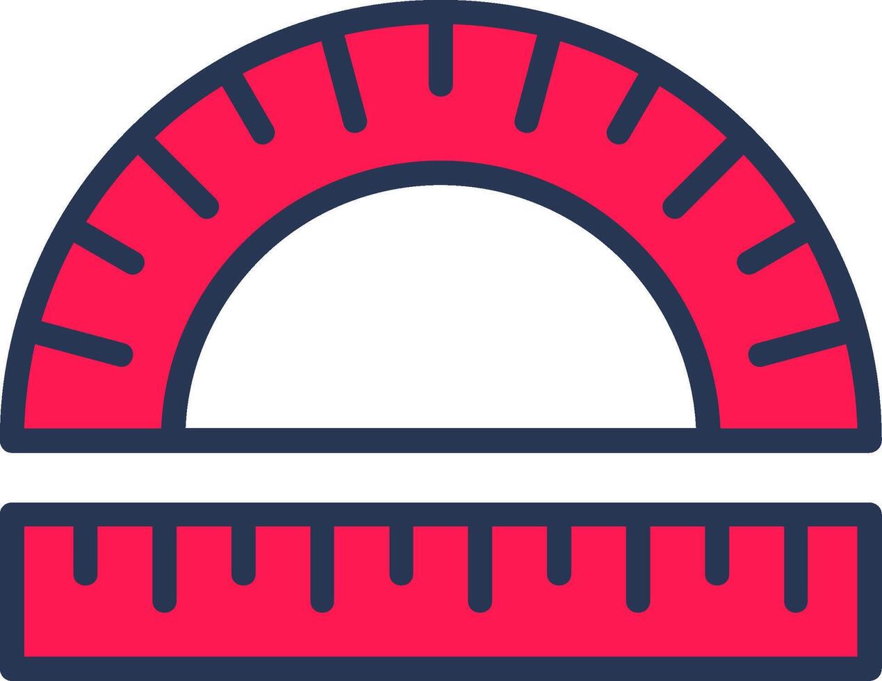 Protractor Line Half Filled vector