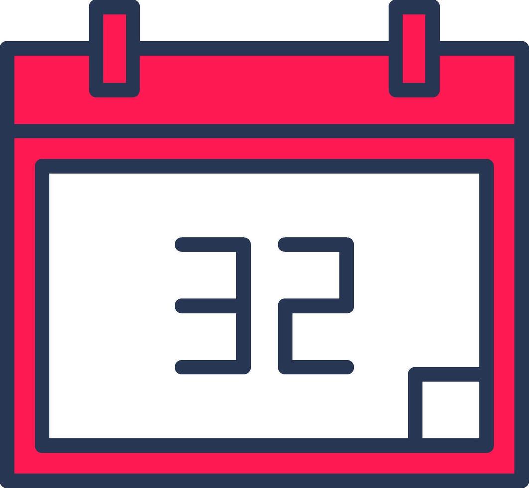 Calendar Line Half Filled vector