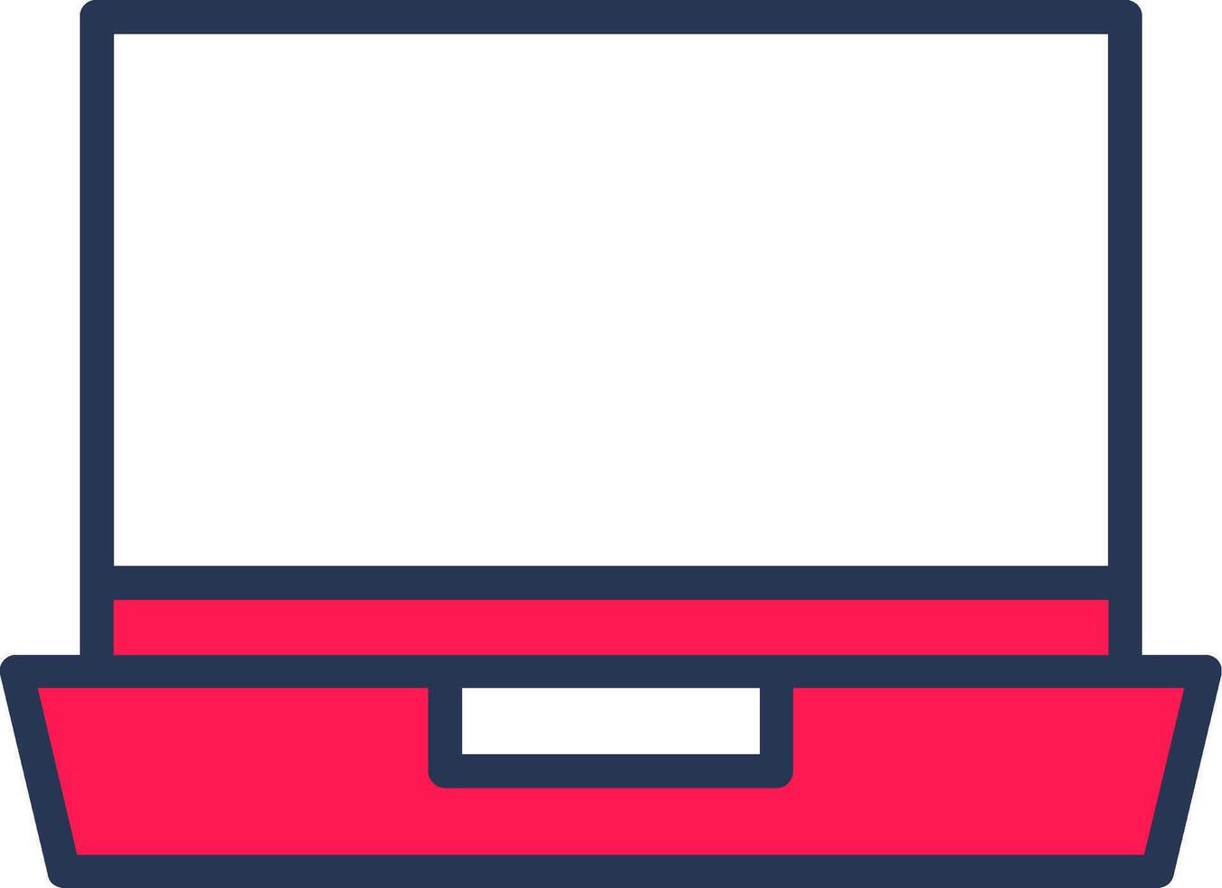 Laptop Line Half Filled vector
