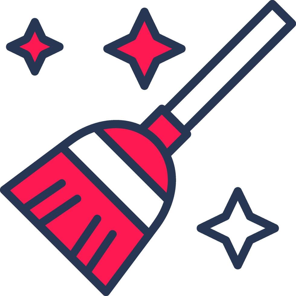 Flying Broom Line Half Filled vector