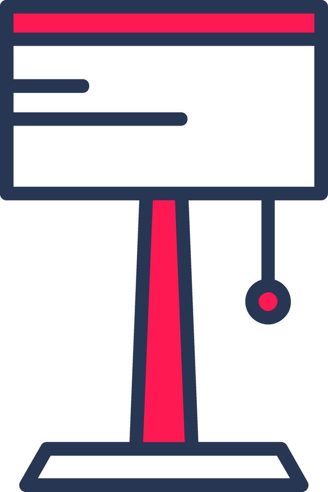 Desk Lamp Line Half Filled vector